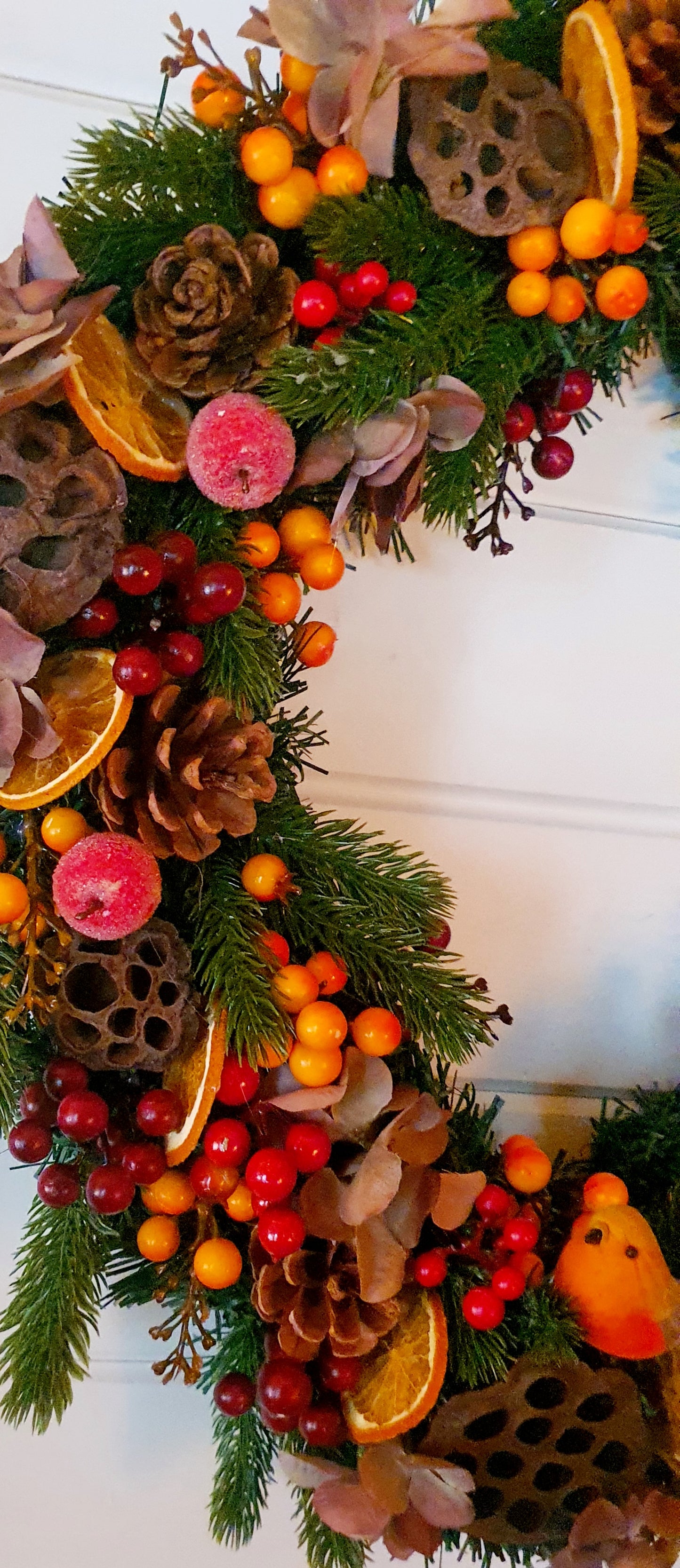 Diamond Shaped Festive Fruit Wreath - 60cm