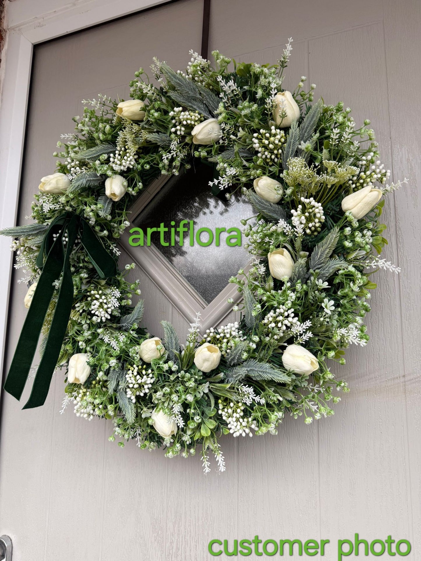Winter White Wreath - with a touch of Spring Elegance