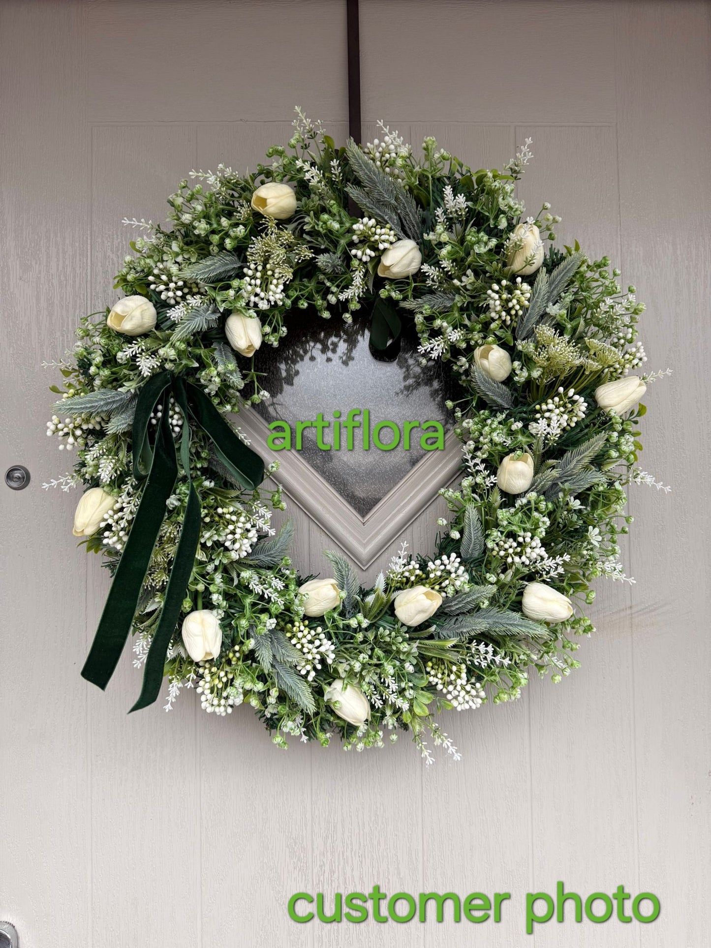 Winter White Wreath - with a touch of Spring Elegance