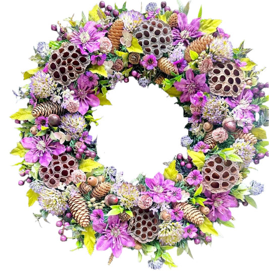 The Purple Pippa Winter Wreath - 50cm